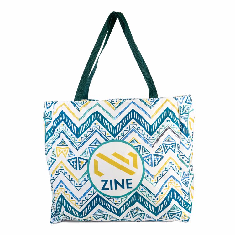 Large Full Side Gusset PolyPro Handled Zippered Tote (16"H x 18"W x 7"D)