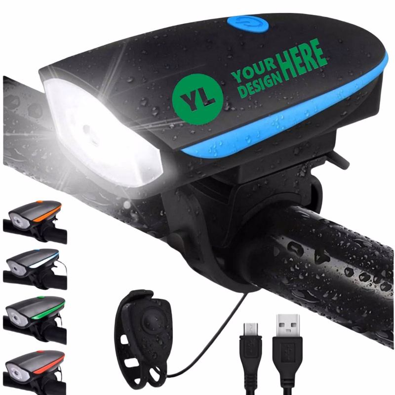 MOQ 50 USB-Powered Bicycle Headlight And Horn Bell