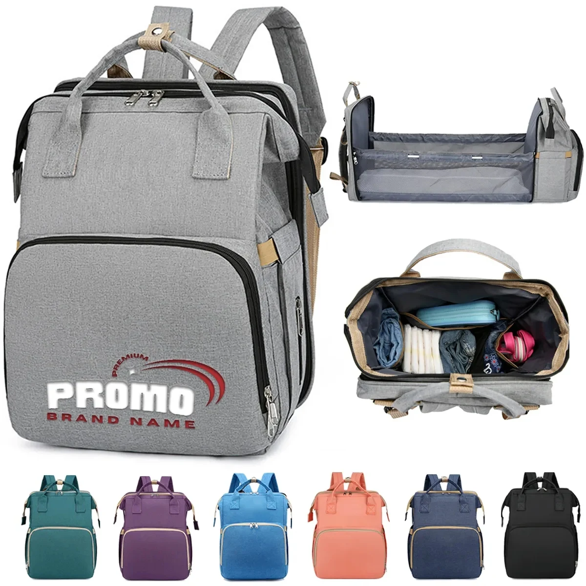 Diaper Bag Backpack Tote W/ Portable Changing Pad&Station 1