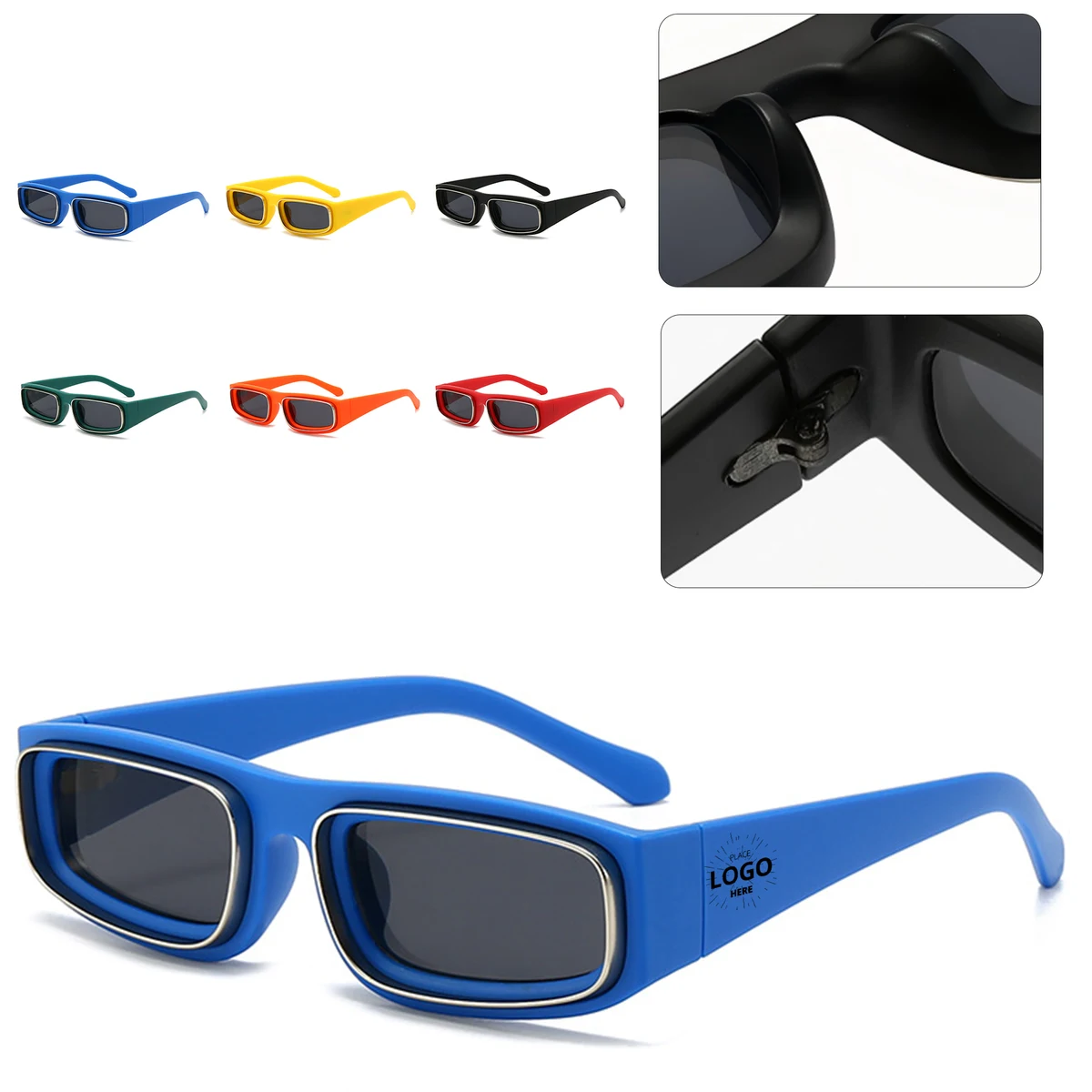 Retro Slim Rectangle Fashion Sunglasses 1