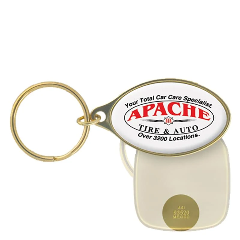 Keychain - Oval Solid Brass Domed Keytag (1 1/4"x2") 1