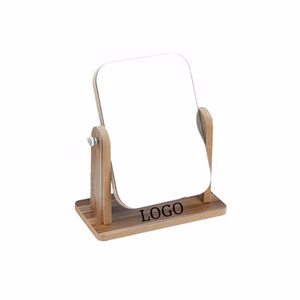 Wooden Desktop Makeup Mirror