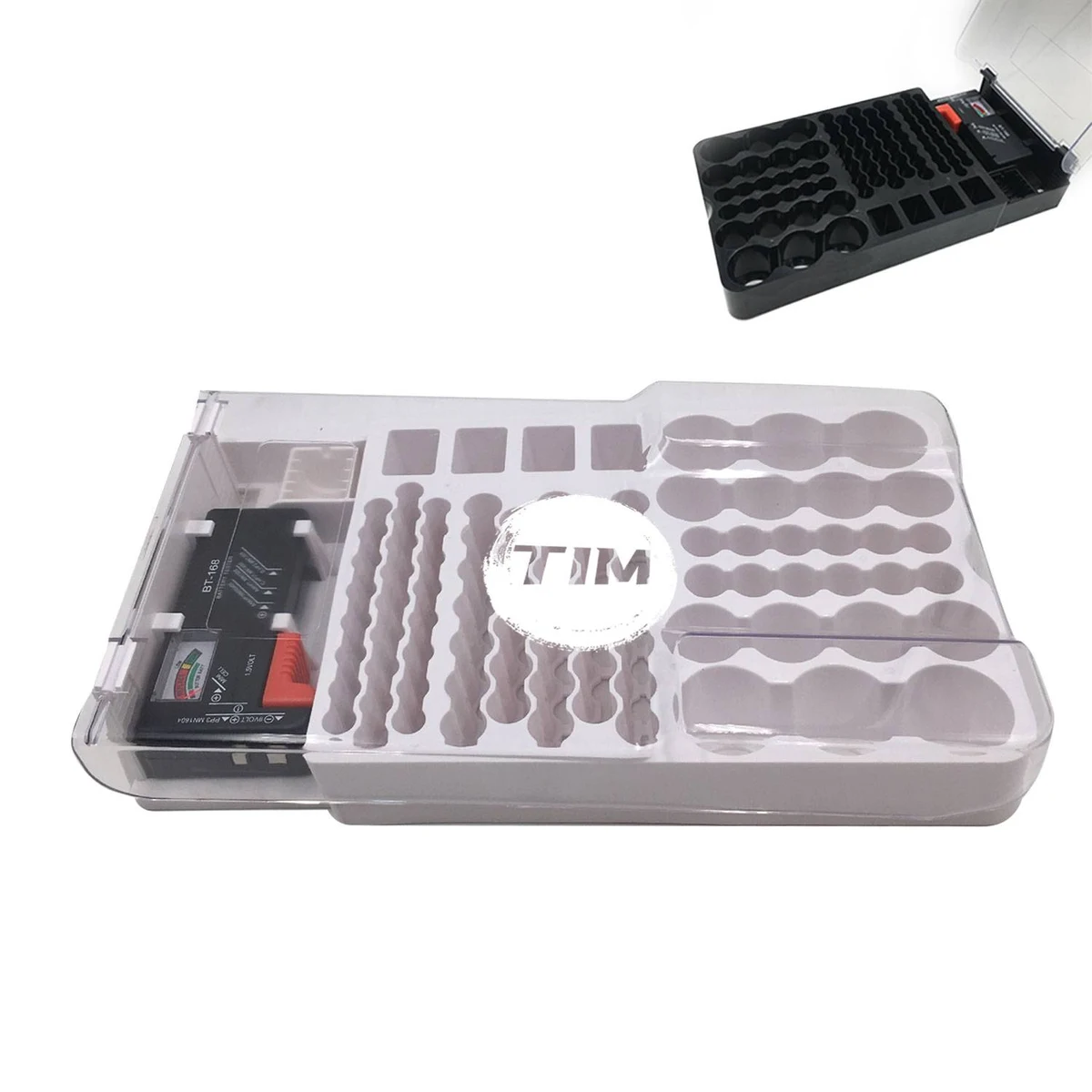Battery Organizer Box With Tester 1