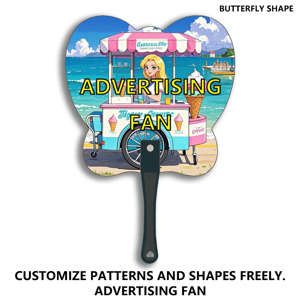 Promotional Butterfly Hand Fans - Customize Your Message 1
