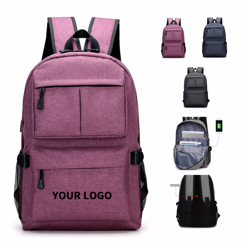 Oxford Laptop Backpack With External USB Port 20" Length X 11.8" Width X 6.3" Height