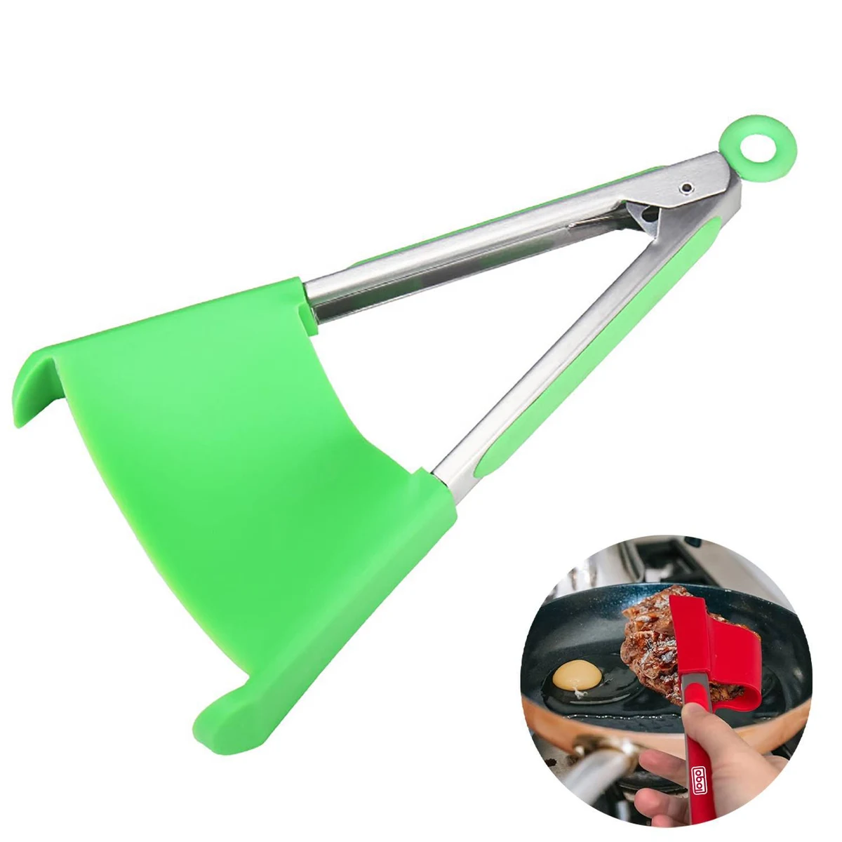 2 in 1 Kitchen Non-Stick Spatula & Tongs 1