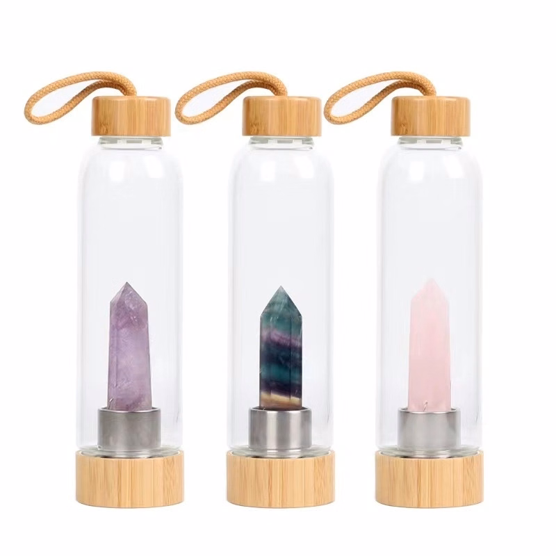 Glass Water Bottle With Bamboo Lid