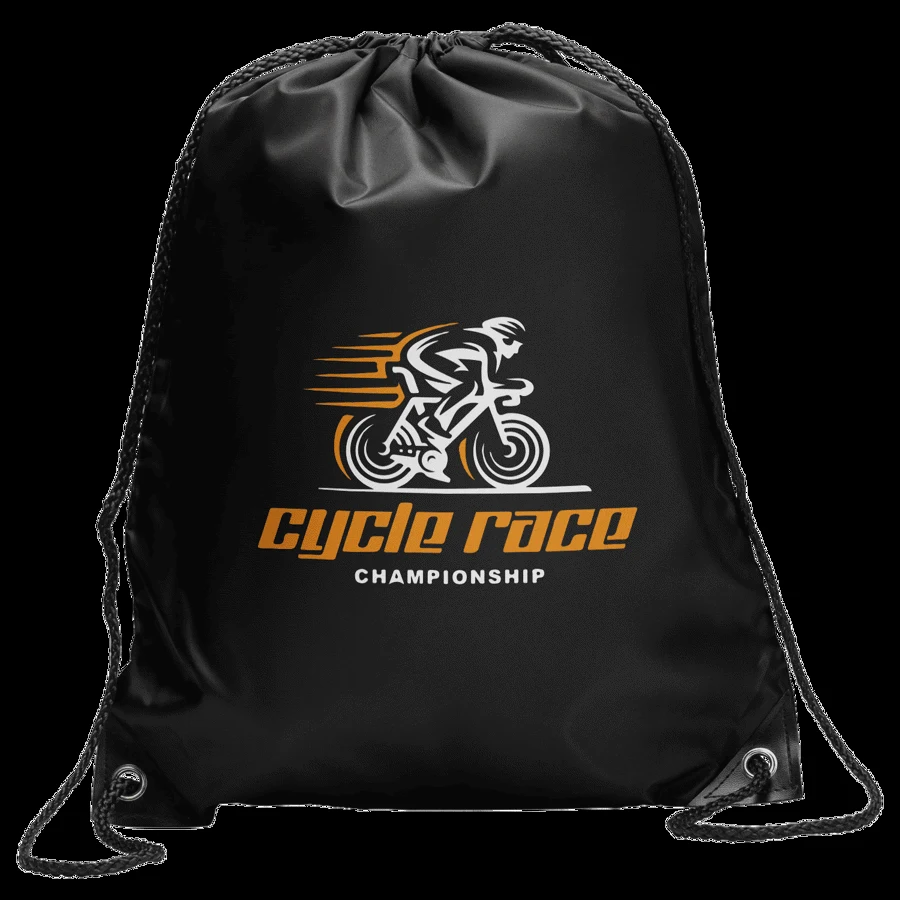 Polyester Drawstring Bag w/ Custom Logo 1