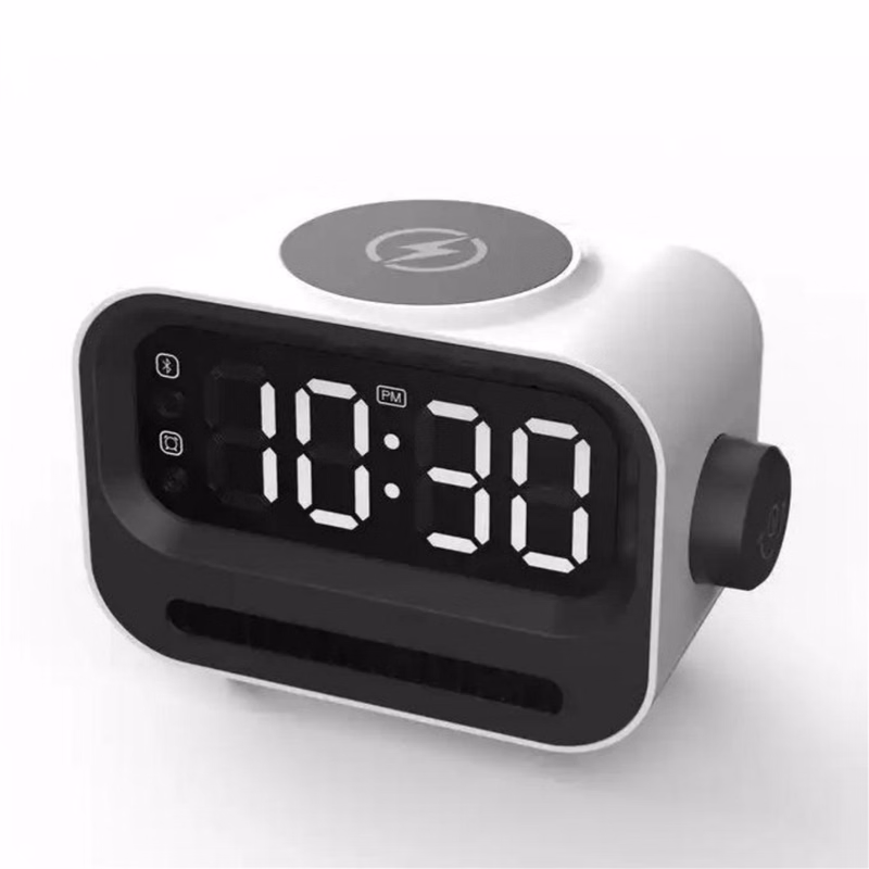 15W Wireless Charger with Alarm Clock and Speaker