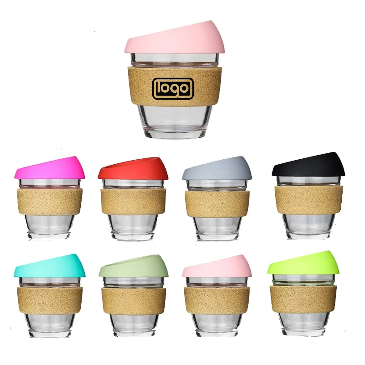 Reusable Glass Coffee Travel Mug with Lid 1