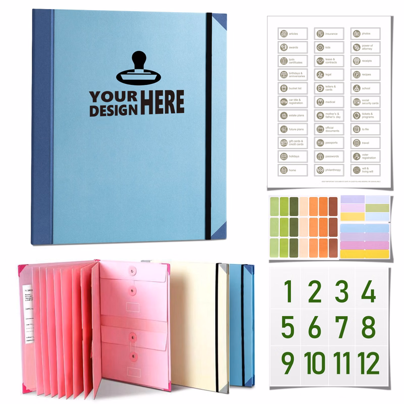 Document Organizer Folder With Labels And Pockets