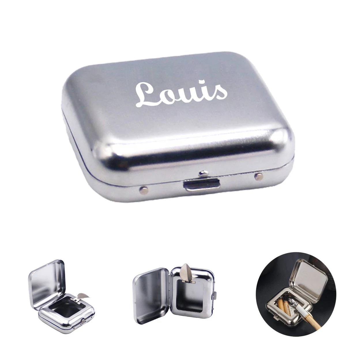 Mini Stainless Steel Square Ashtray 1