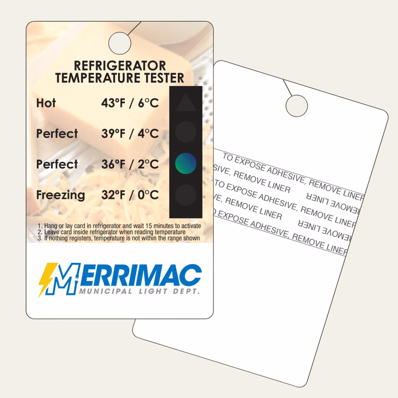 Refrigerator Temperature Gauge Card