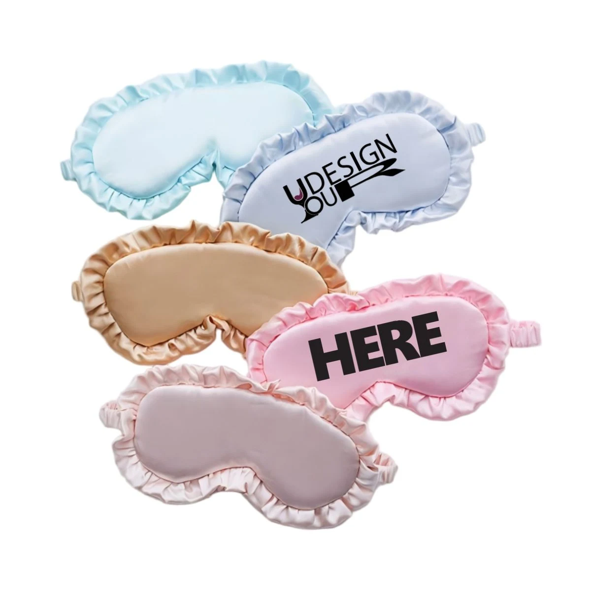 Custom Ruffle Imitation Silk Eye Mask 1