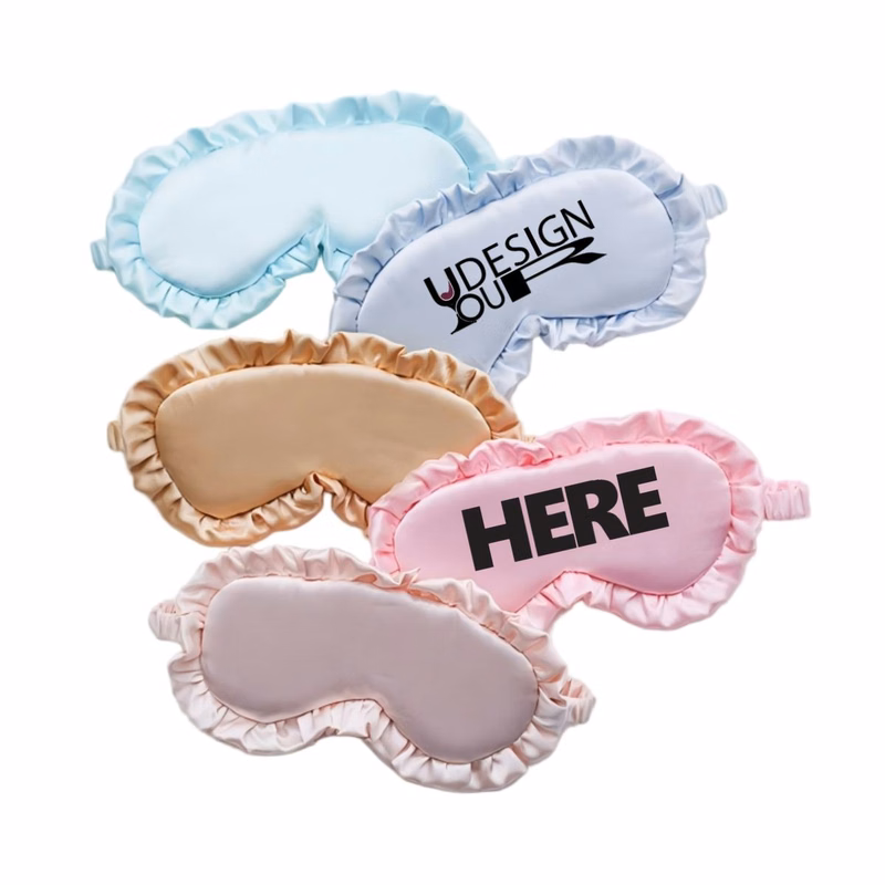 Custom Ruffle Imitation Silk Eye Mask