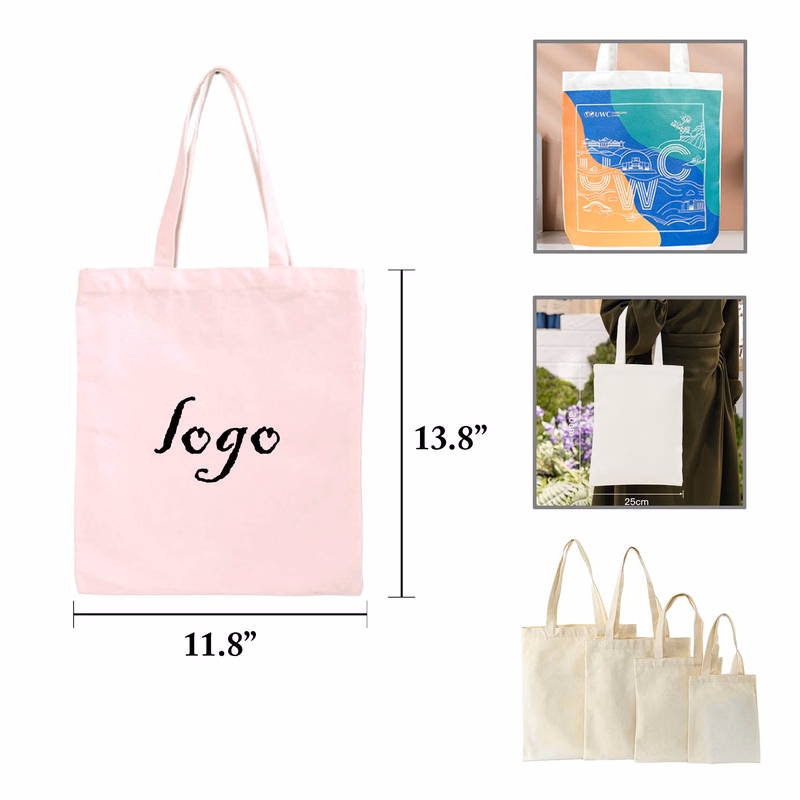 MOQ50 Cotton Canvas Tote Bag for Shopping Blank