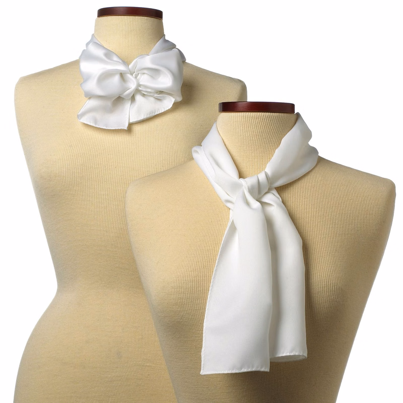 White Silk Scarf - 10"x54"