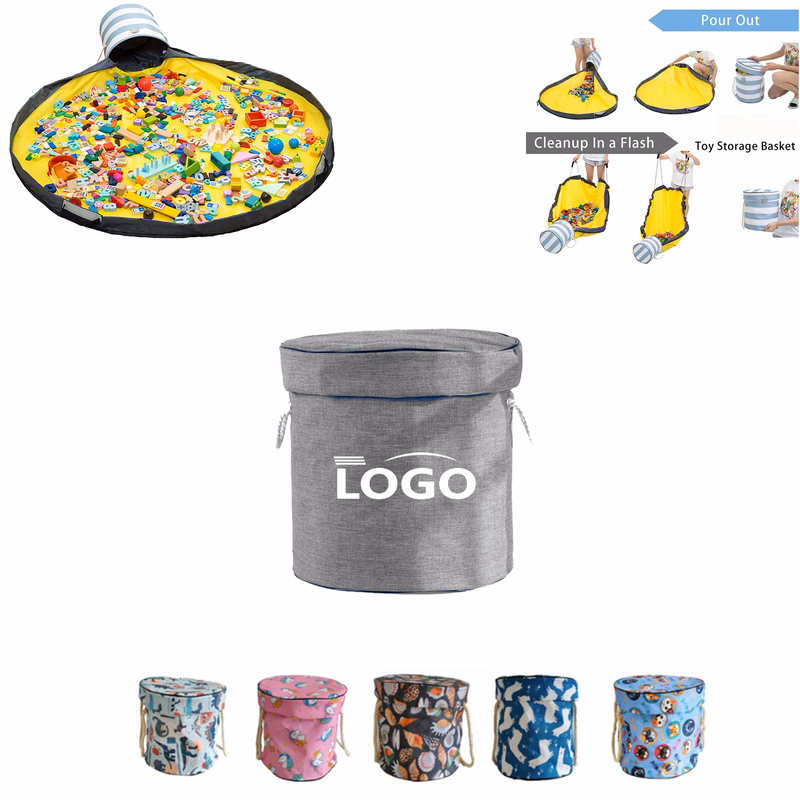 Custom Logo Multi Functional Children's Round Storage Bucket