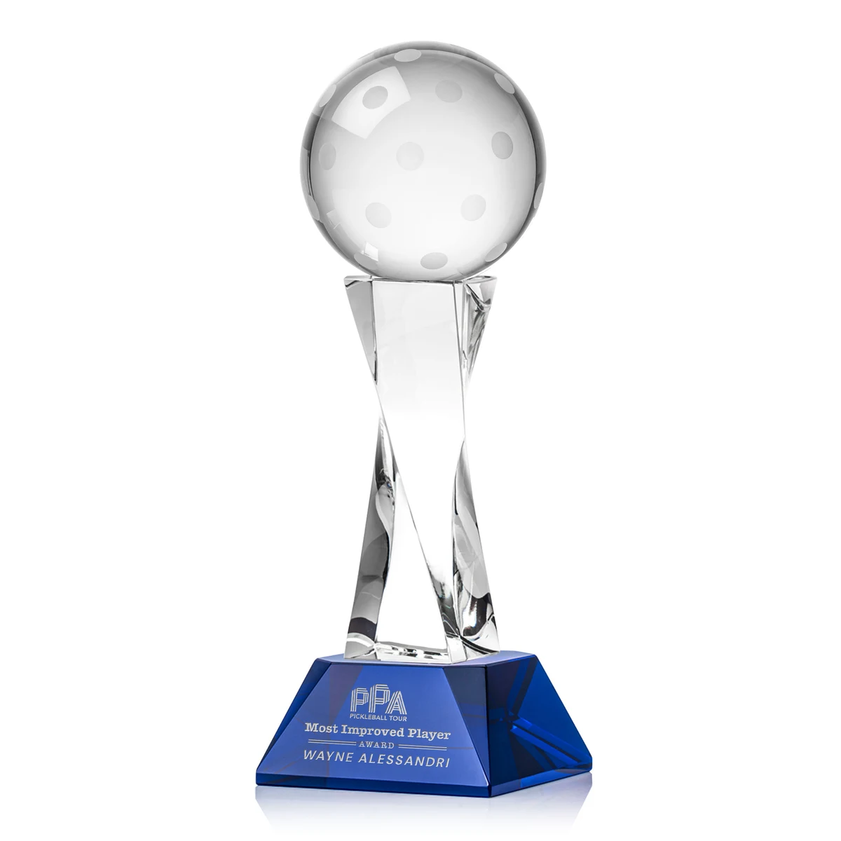 Pickleball Award on Langport Base - Blue 1