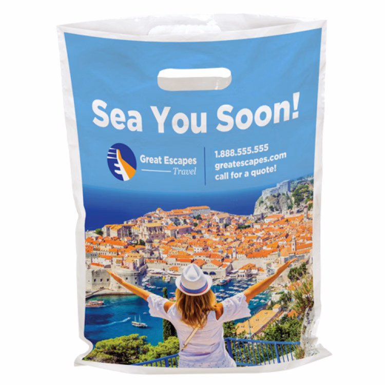 Digital Full Color 1-Sided Plastic Bag (12" x 16")