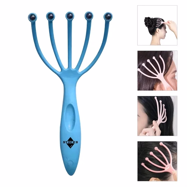 Custom Manual Steel Ball Scalp and Body Massager with Ergonomic Handle — Relaxation