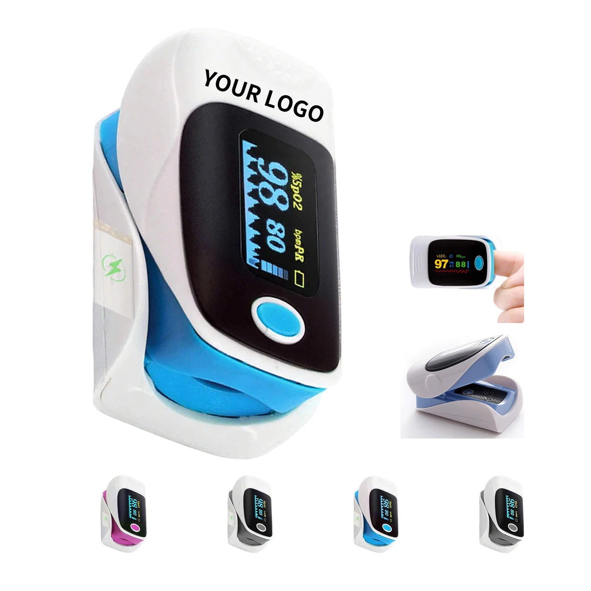 Finger Pulse Oxygen Monitor With Bar Graph 2.5" By 1.4" By 2.4" 1