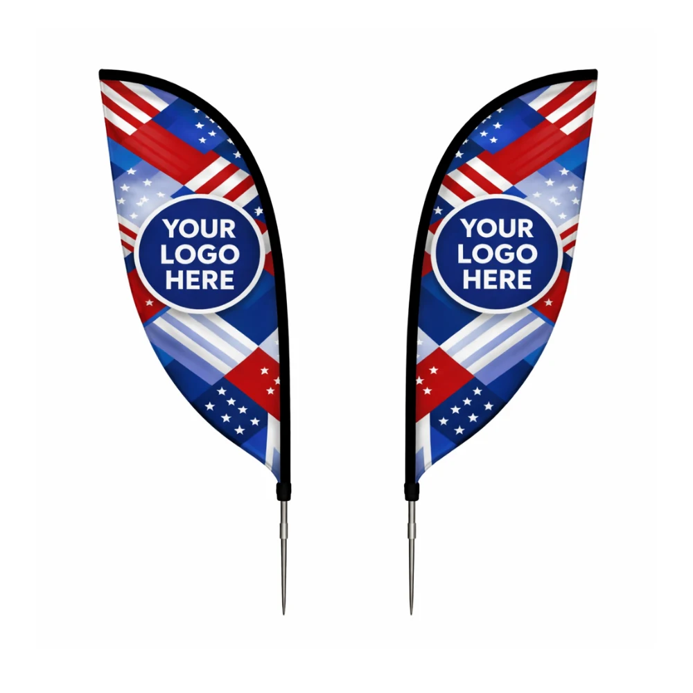 7' Shaped Double Sided Tear Drop Flag 1