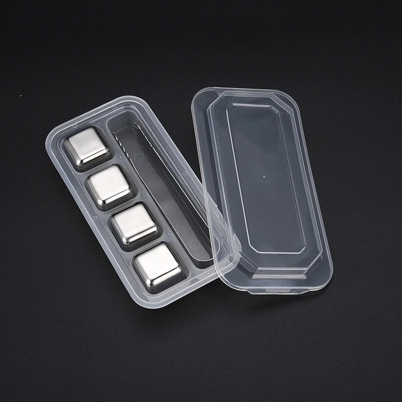 Stainless Steel Reusable Ice Cubes - Set of 4 1