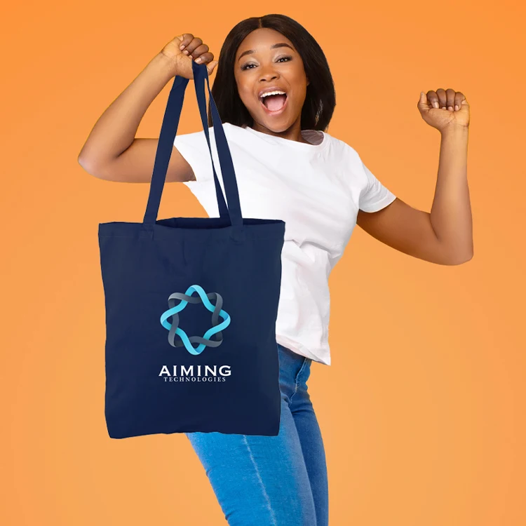 Best Selling Navy Cotton Tote, custom tote bag with logo imprint 1