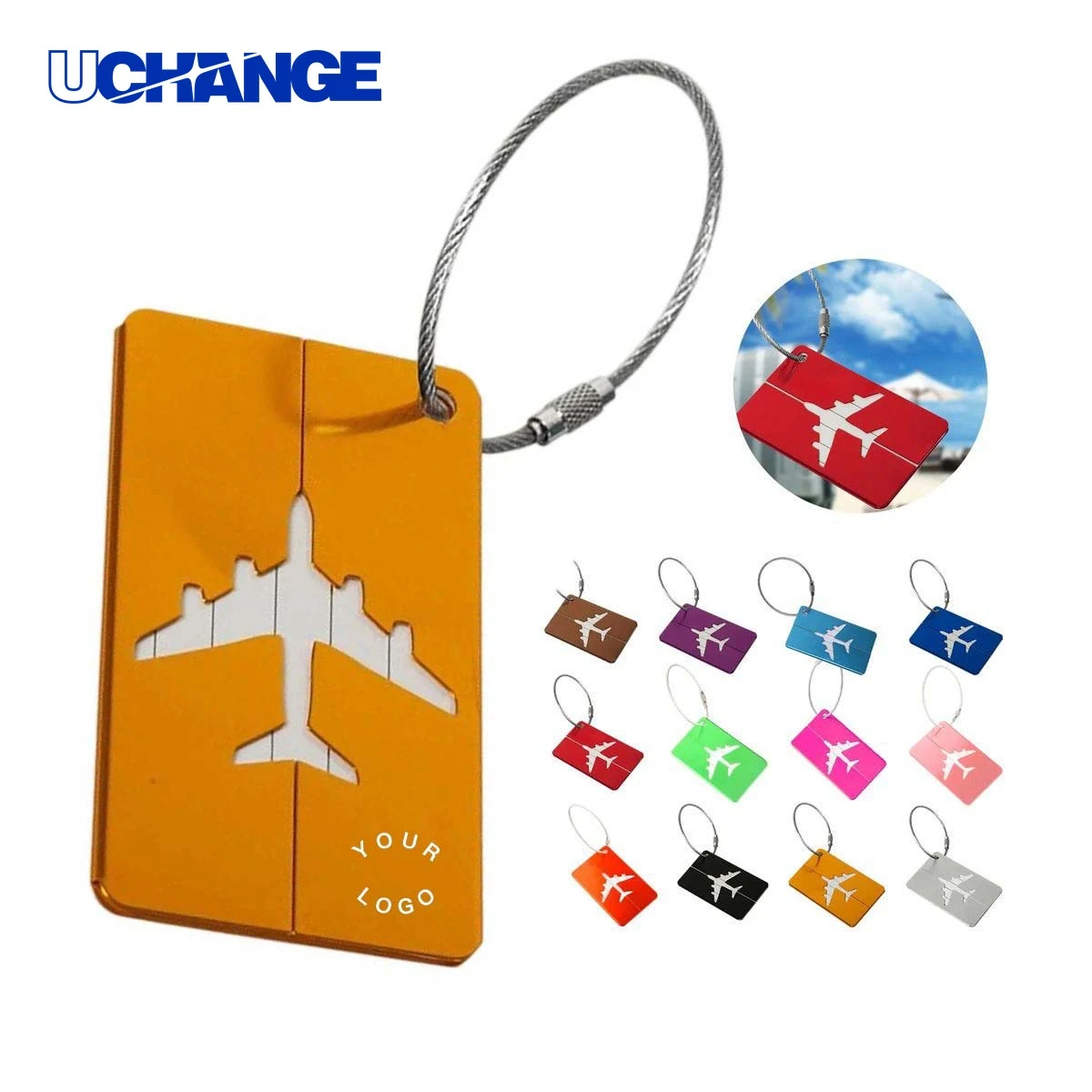 Aluminum Alloy Luggage Label Tag with Wire Loop for Travel 1