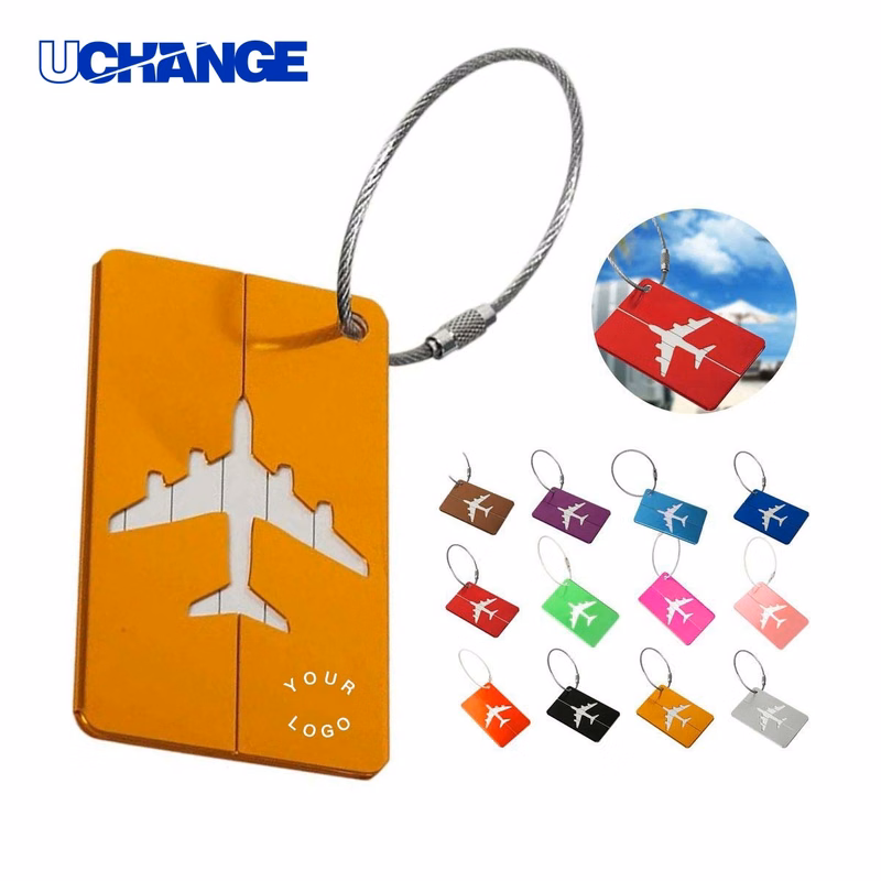 Aluminum Alloy Luggage Label Tag with Wire Loop for Travel