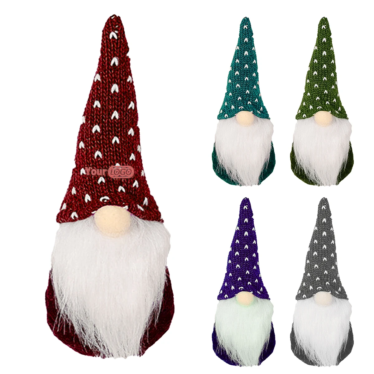 Other Fabric Festive Knitted Gnome Ornaments For Christmas Decor 1