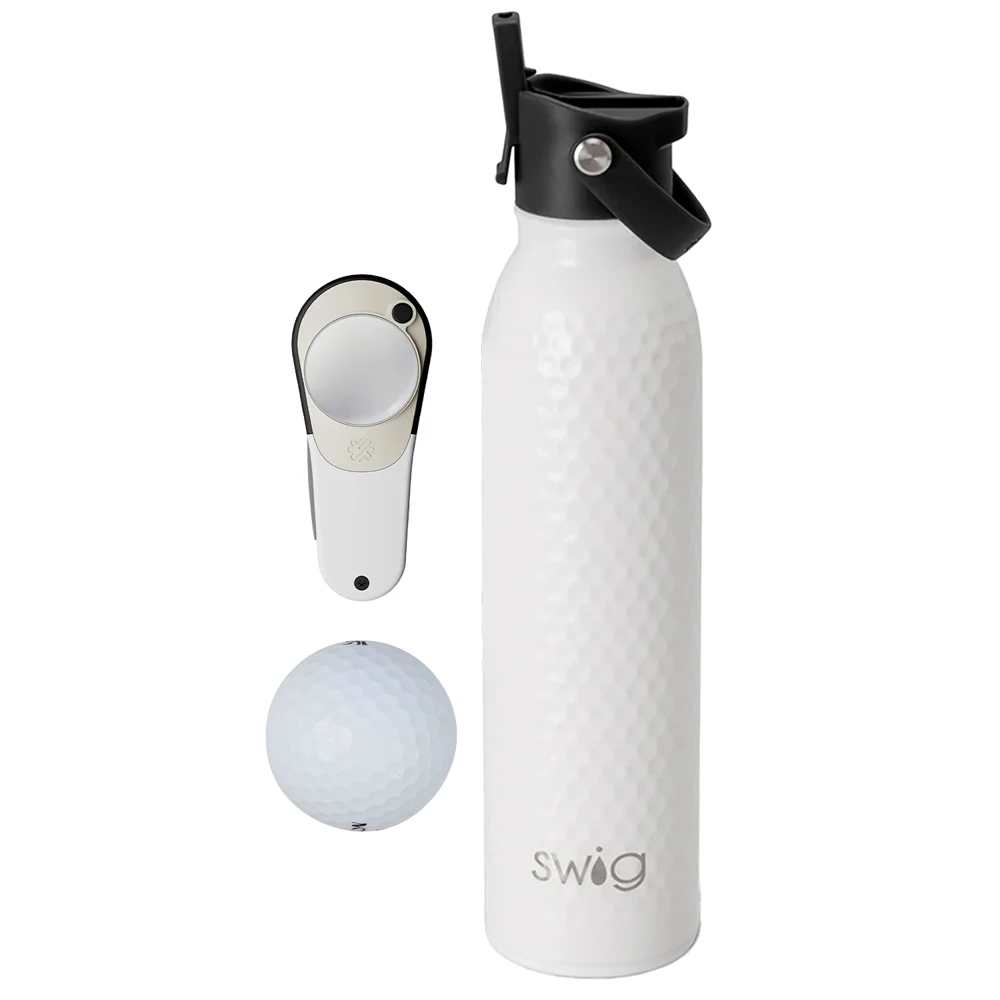 20 oz SWIG® Golf Flip & Sip SS Water Bottle, Srixon® Golf Balls & Pitchfix® Icon Divot Tool Gift Set, custom water bottle with logo imprint 1