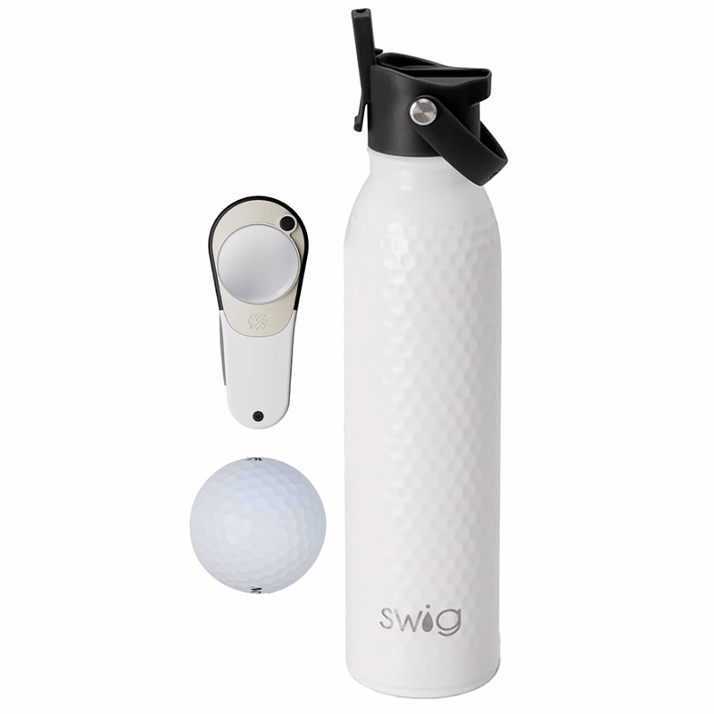 20 oz SWIG® Golf Flip & Sip SS Water Bottle, Srixon® Golf Balls & Pitchfix® Icon Divot Tool Gift Set