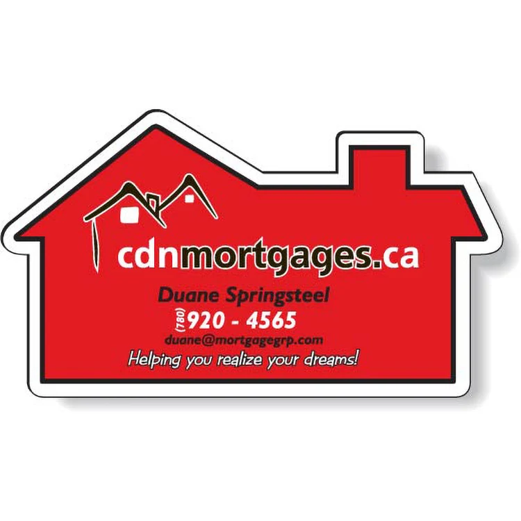 Stock House Magnet (2"x3.5") Screen-printed White Matte Vinyl Topcoat 1