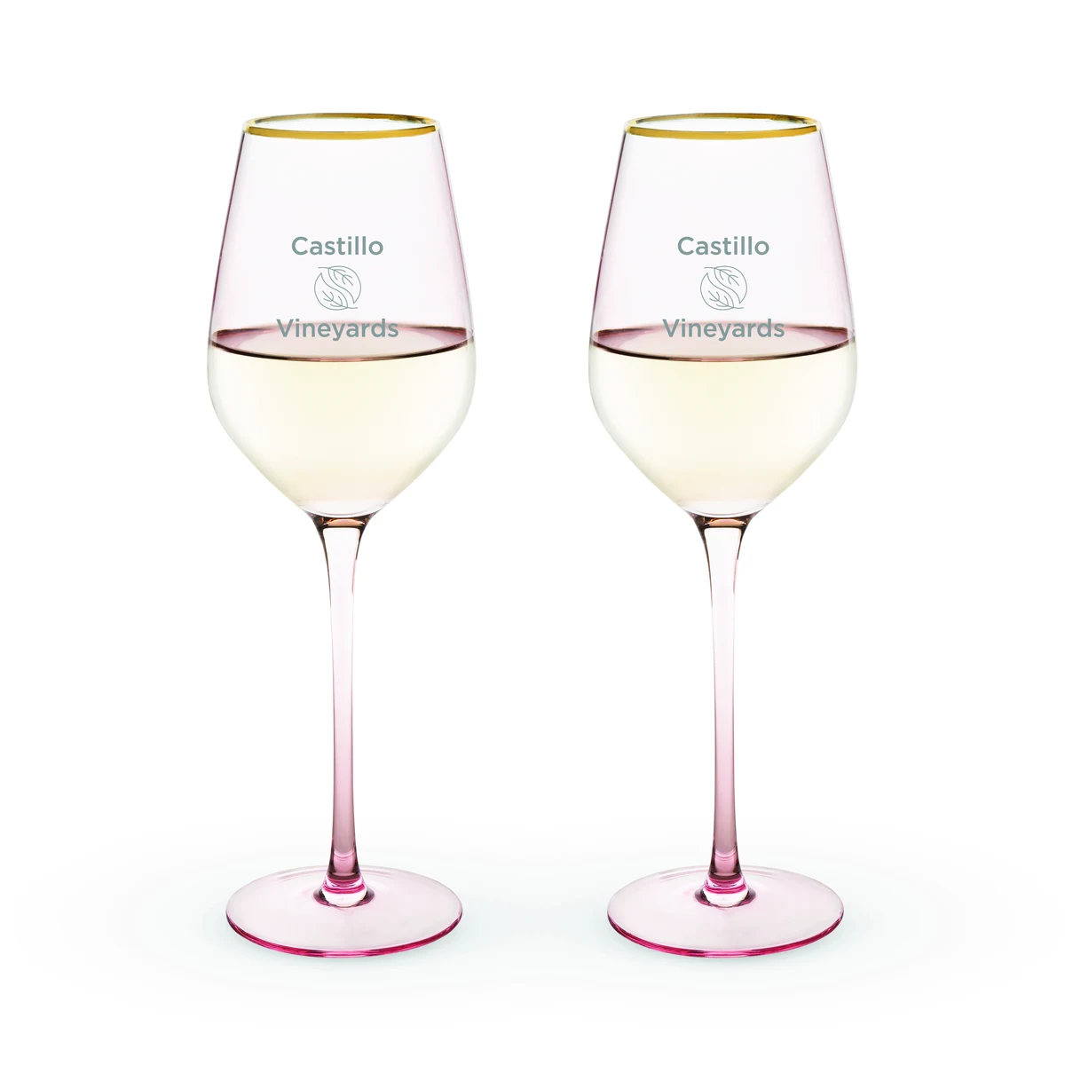 Twine Living® Rose Crystal White Wine Glass, set of 2 1