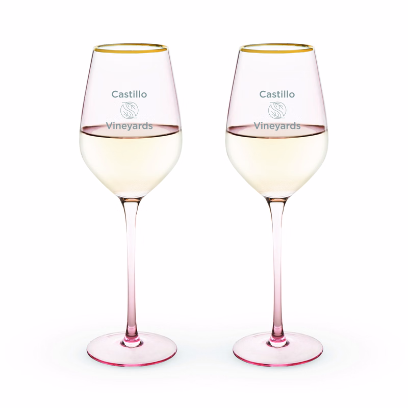 Twine Living® Rose Crystal White Wine Glass, set of 2