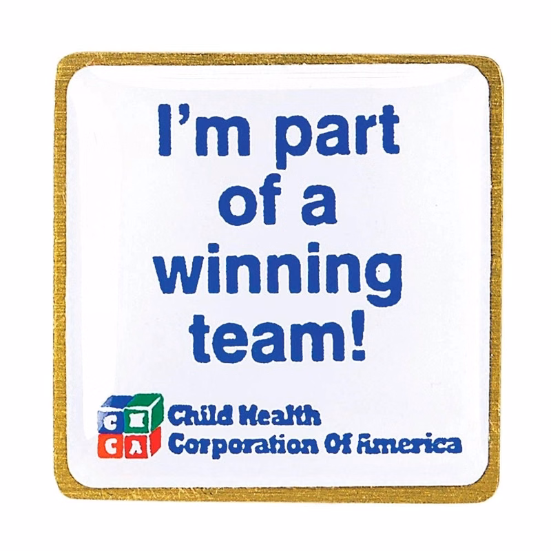 3/4" Custom Square Rounded Corners Mylar Lapel Pin