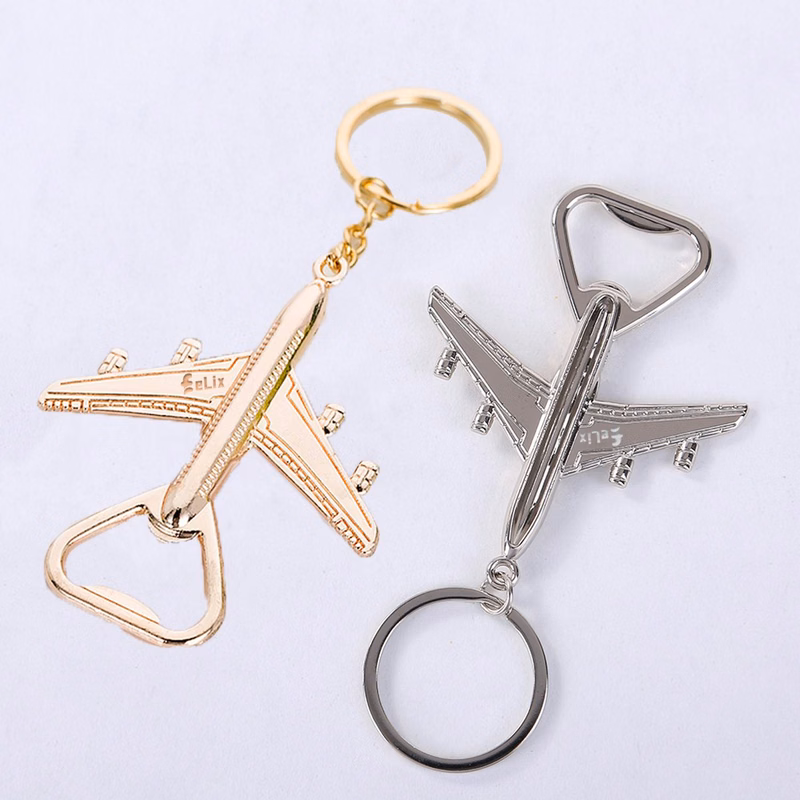Airplane Bottle Opener Keychain