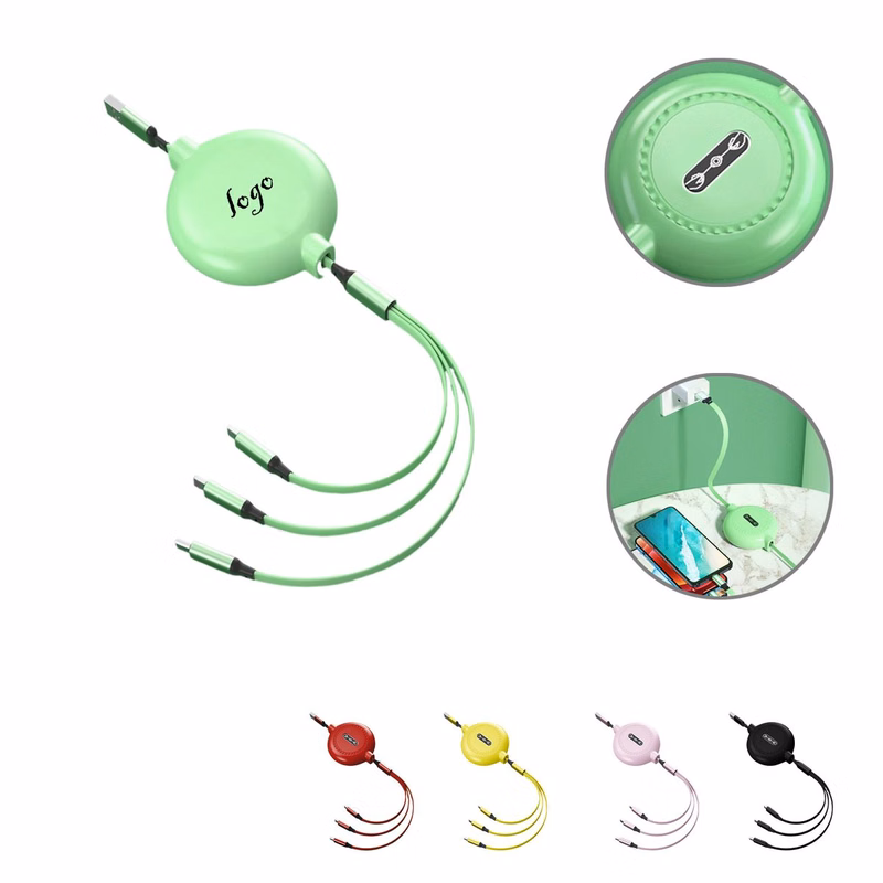 MOQ100 Retractable 3-in-1 Portable Charging Cable