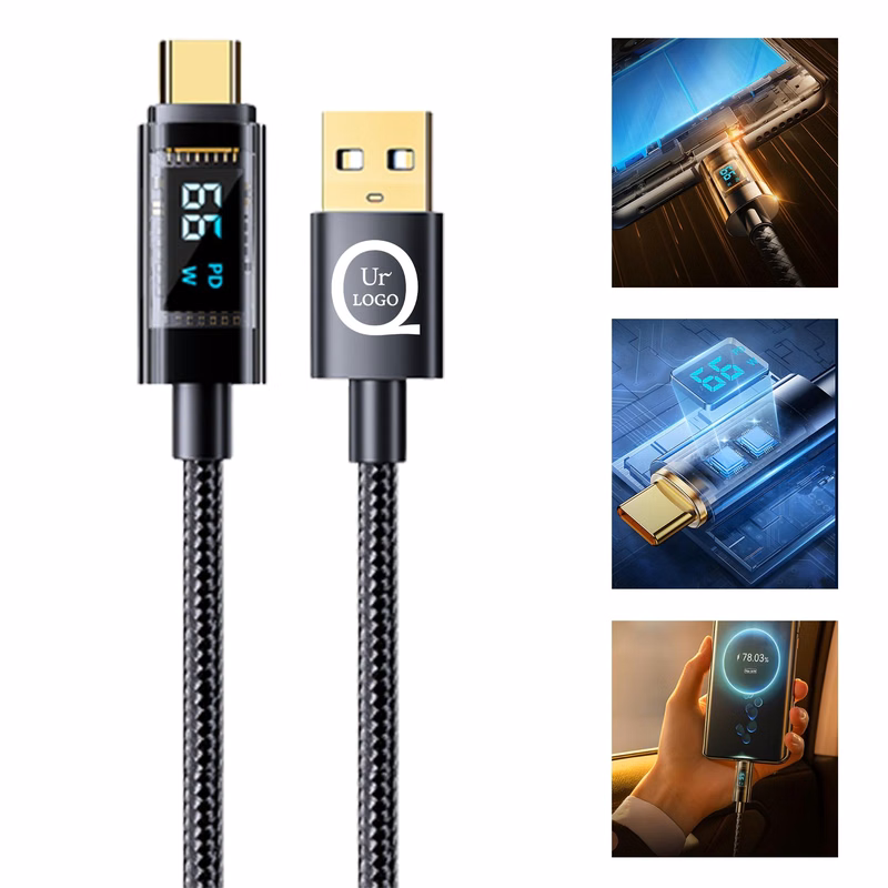 47.24 Inch Length Digital Display Type C Charging Cable
