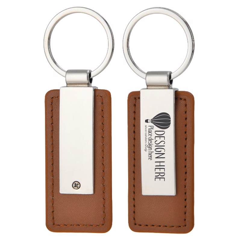 Leather & Metal Car Keychain