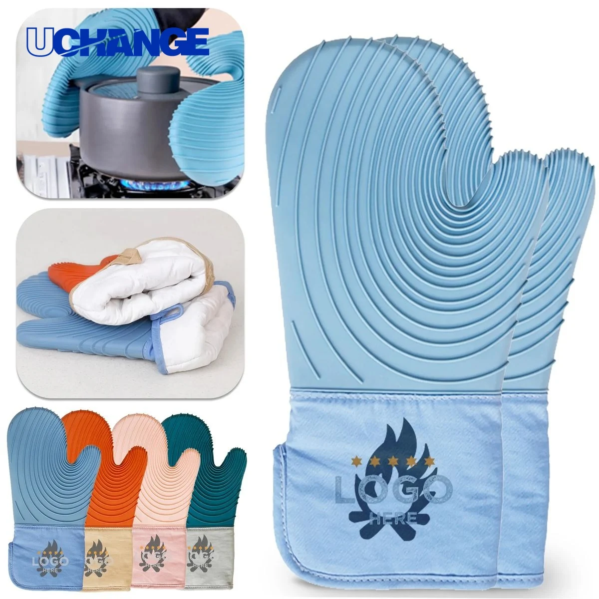 Silicone Oven Mitt Heat Protection for Baking Tasks 1