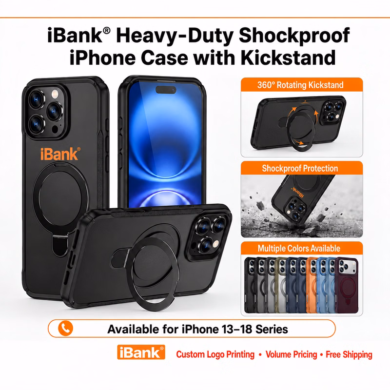 iBank ® Heavy-Duty Shockproof iPhone Case with Kickstand