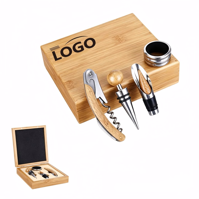 Eco?Friendly Bamboo Wine Accessory Kit