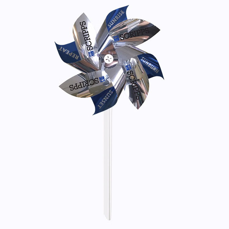 Pinwheel 1 - Silver Mylar with 7" diameter propellers
