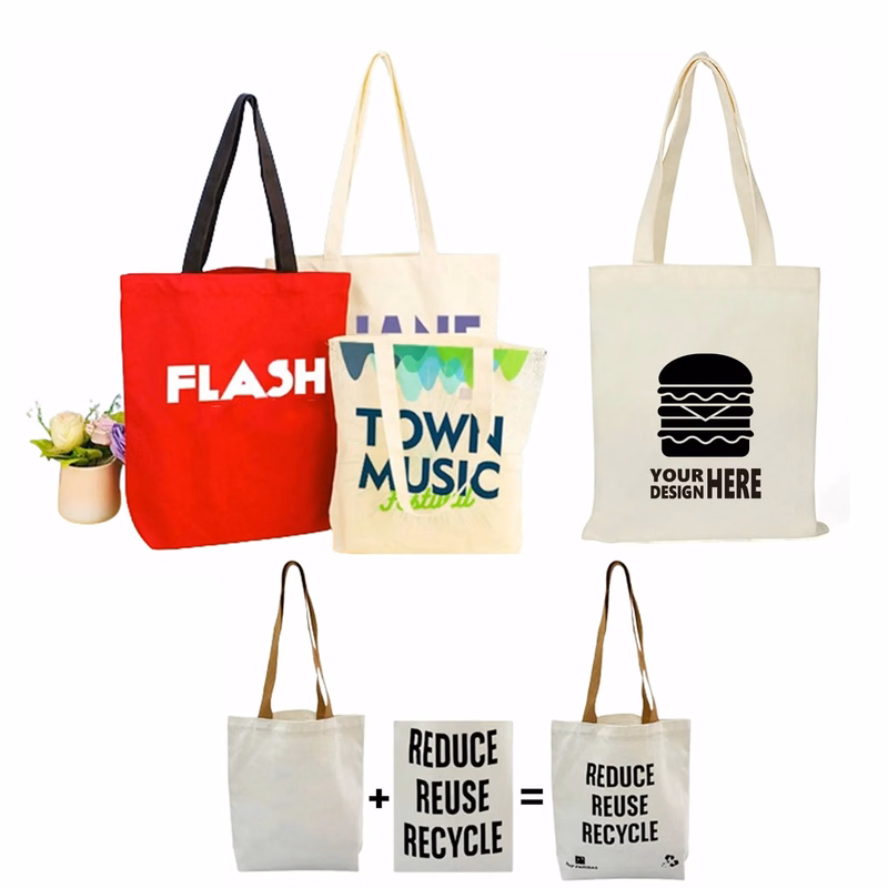 Cotton Grocery Shoulder Tote Bag MOQ 50PCS
