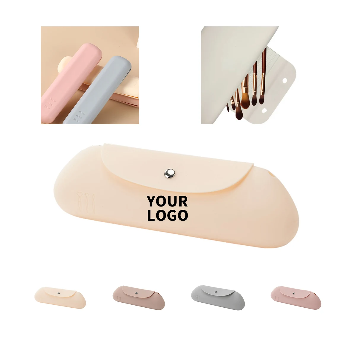 Silicone Travel Brush Case With Magnetic Snap 1
