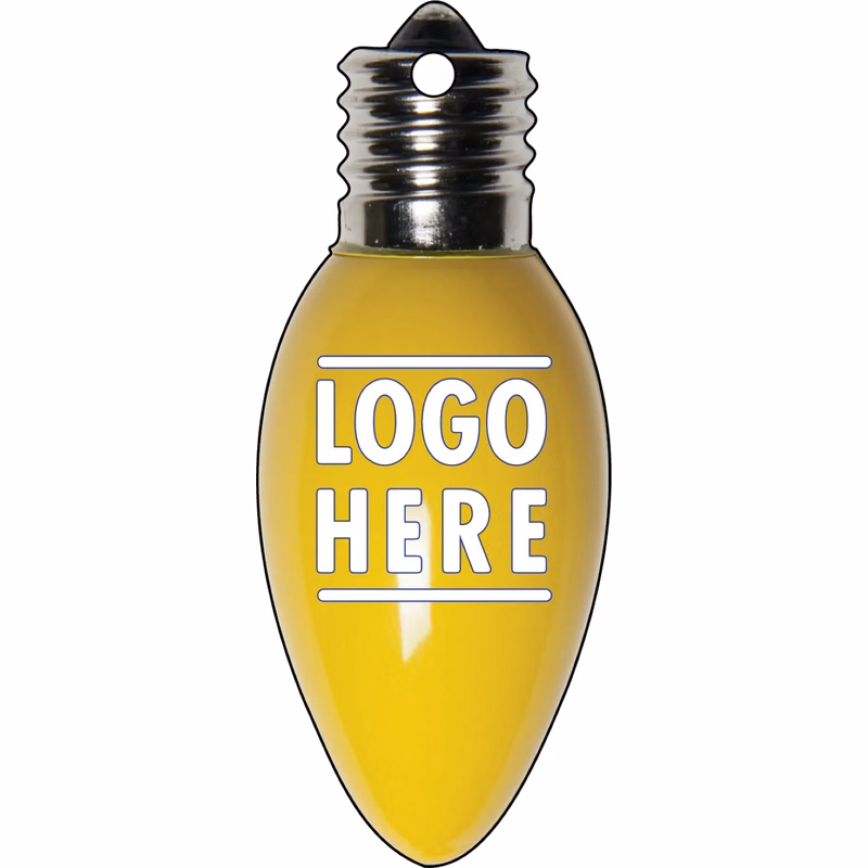1/4" Recycled Wood Ornaments-LightBulb 1 - Yellow