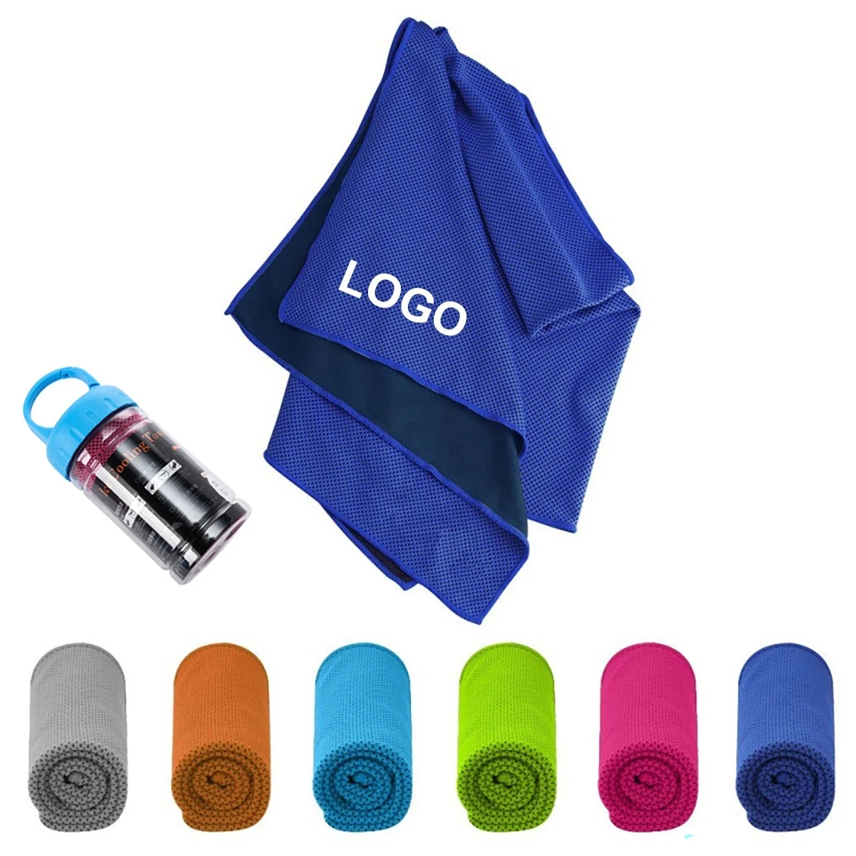 Double-color Cooling Ice Towel With Bottle 1